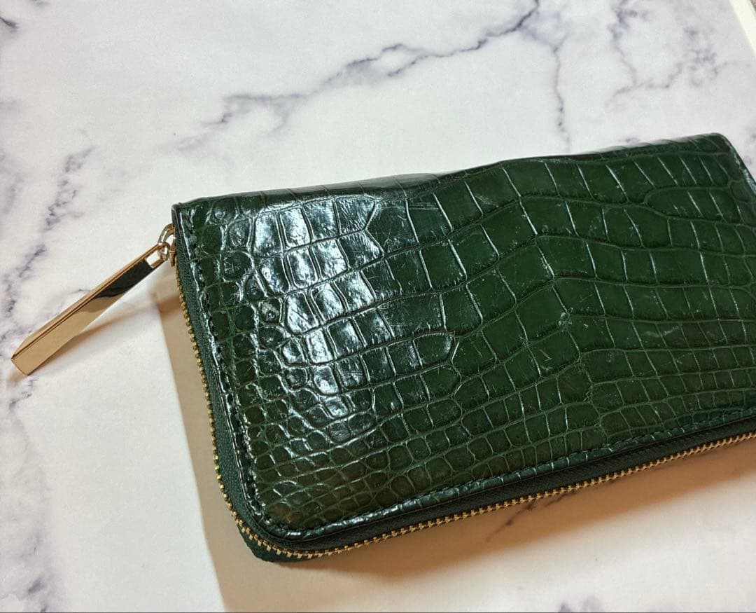 【月末セール】クロコダイル本革長財布【CITSコピー付き】