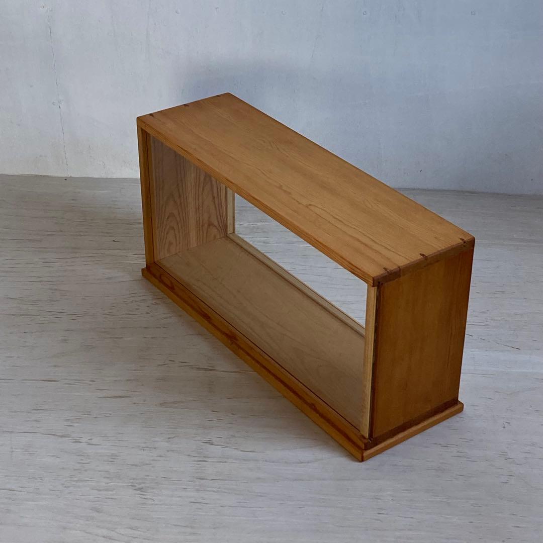 古い木製ガラスケース 横長 卓上ショーケース