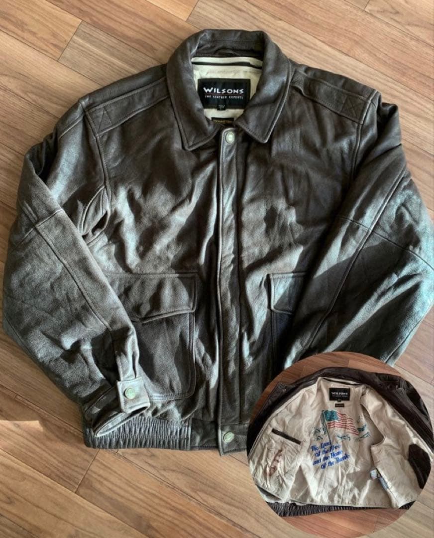 90s WILSONS ウィルソンズ　A-2レザージャケット　フライトジャケット
