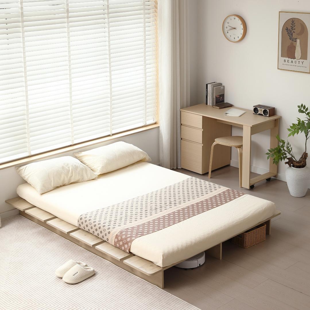 【D・幅160cm】ベッドフレーム すのこベッドおしゃれ 一人暮 NATURAL