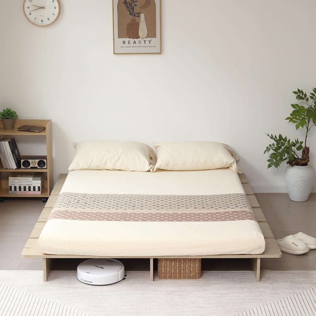 【D・幅160cm】ベッドフレーム すのこベッドおしゃれ 一人暮 NATURAL