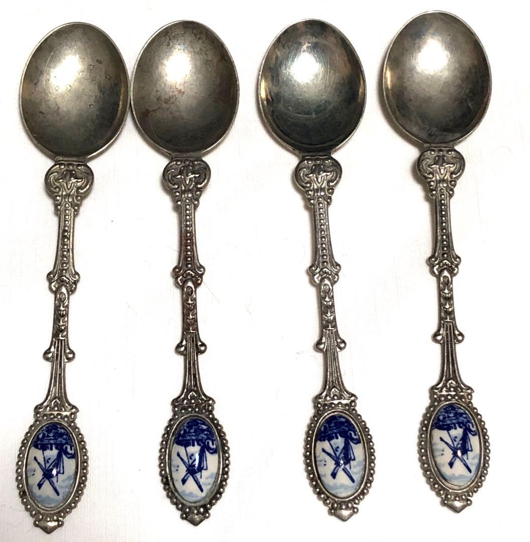 70’ ヴィンテージスプーンDEMET製造　デルフト焼き オランダ