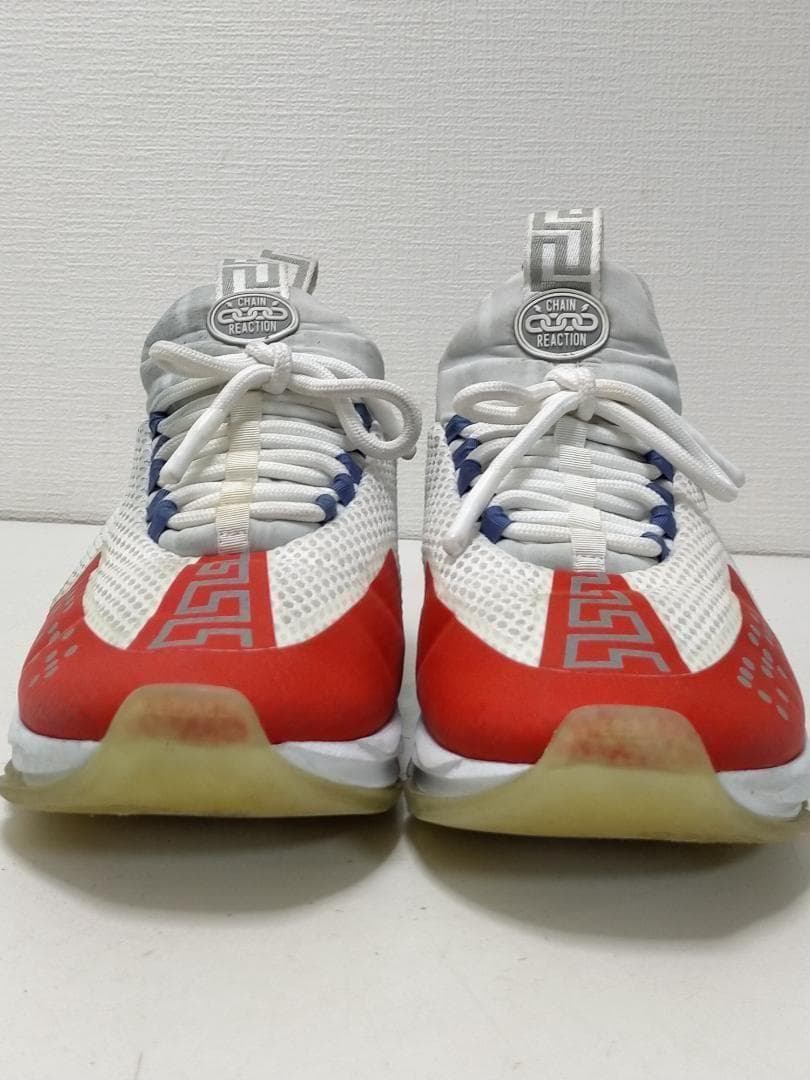 ヴェルサーチ　チェーンリアクション スニーカー 白×灰色 　251121-7Y