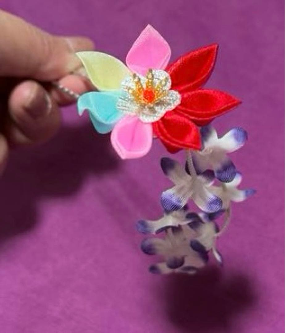 七五三　7歳向けお子様　ほぼフルセット　青系セット　正絹