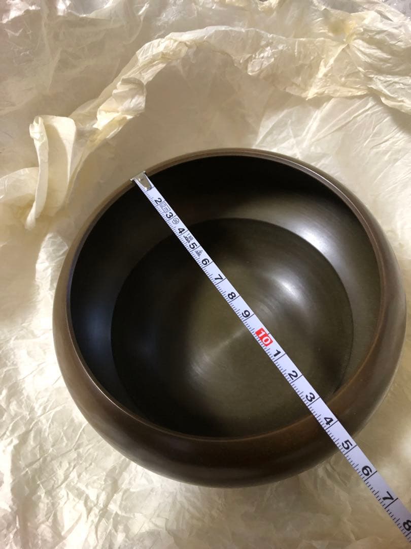 砂張銅　瓢箪　建水　金森紹栄氏作　共箱入