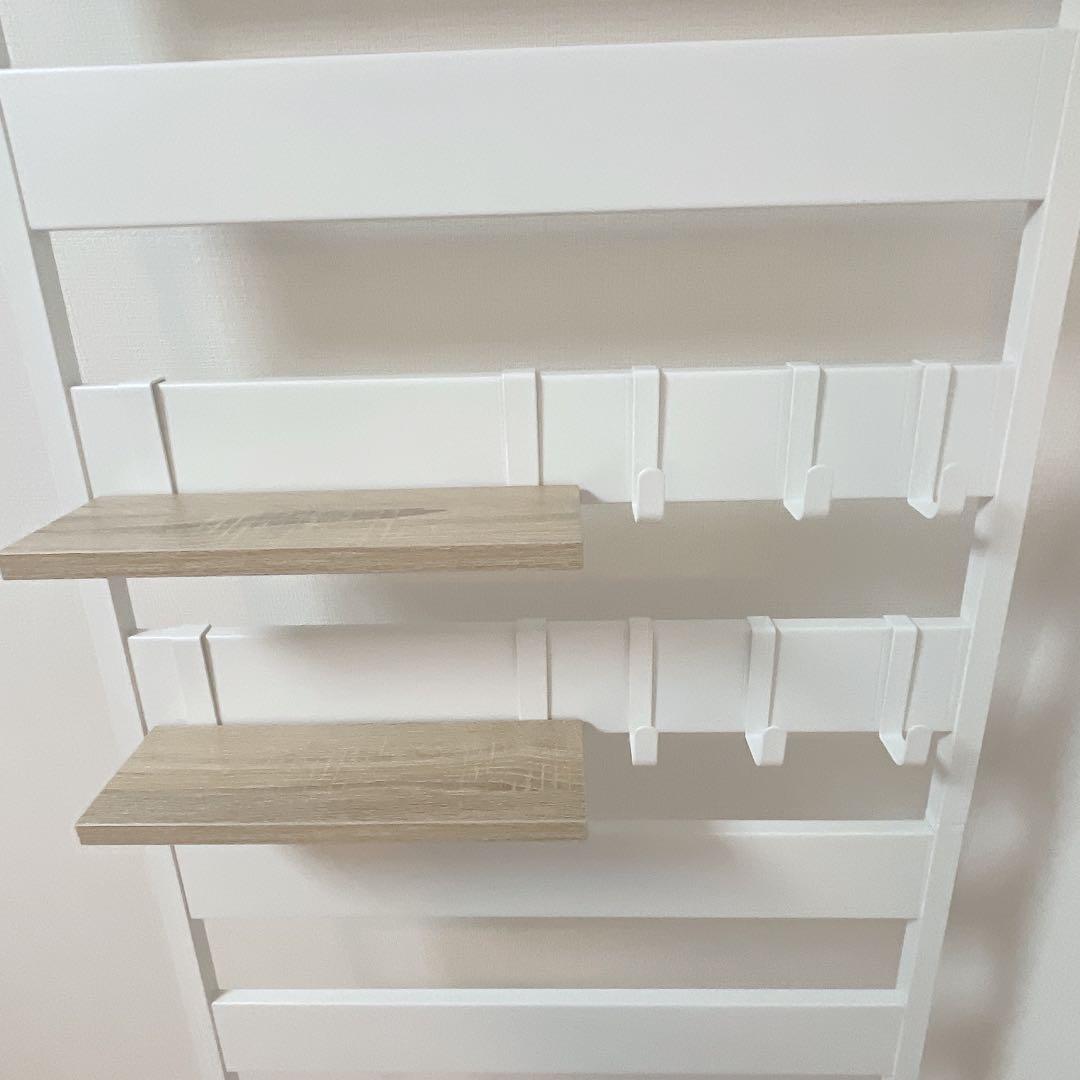 【幅60cm】つっぱり式ラック　ラダーラック　スチール　つやなしホワイト