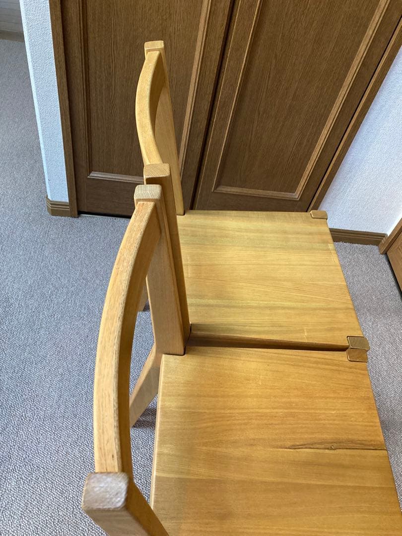 無印良品　MUJI 天然木（タモ材）椅子　2脚セット