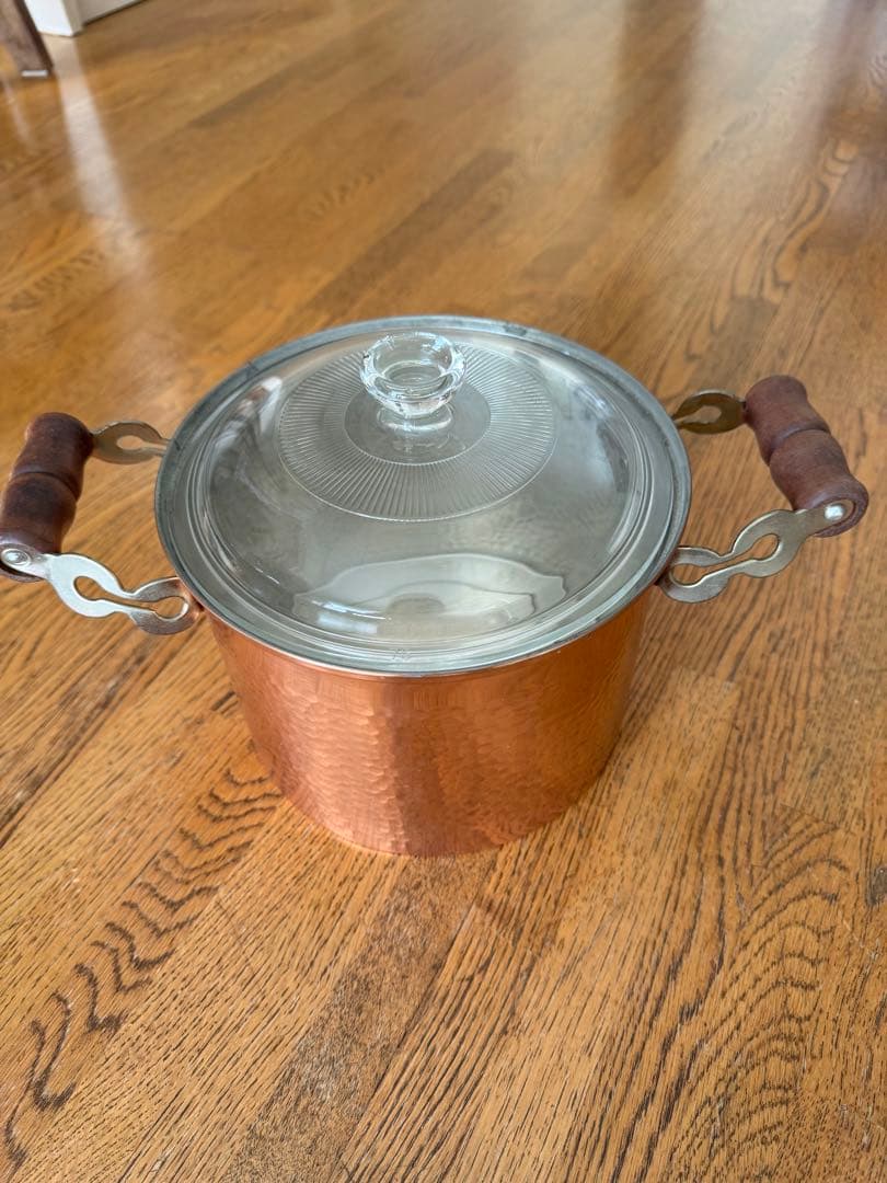 両手銅鍋（ガラスフタ付き）