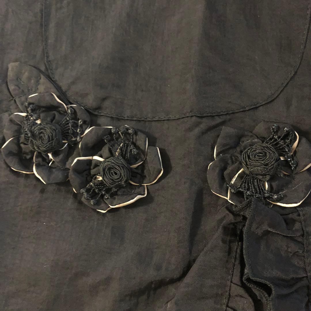 新品 お花モチーフ あったかエプロンドレス ワンピース