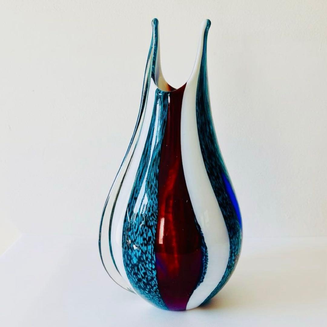 モダンデザイン ガラス花瓶 35cm 大型 フラワーベース