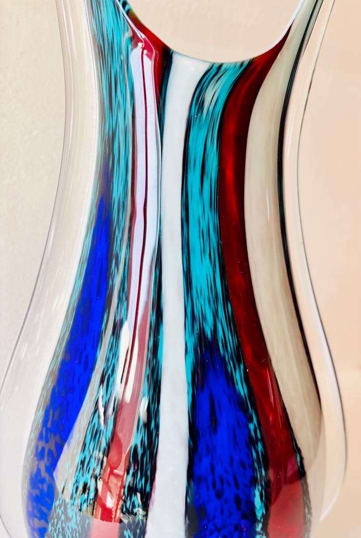 モダンデザイン ガラス花瓶 35cm 大型 フラワーベース