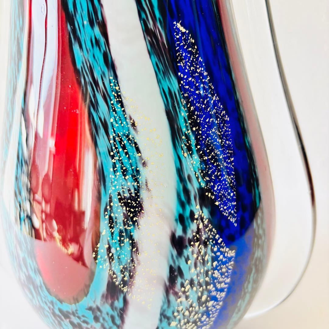 モダンデザイン ガラス花瓶 35cm 大型 フラワーベース