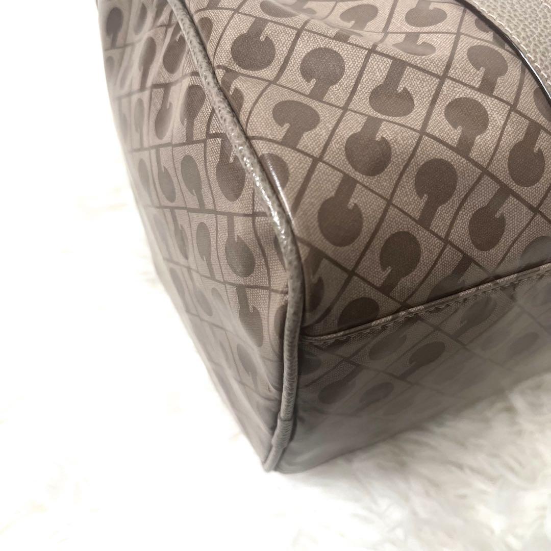 希少☆ゲラルディーニ☆ミニ　ボストンバッグ　ソフティ　ベージュ　レザー　ナイロン