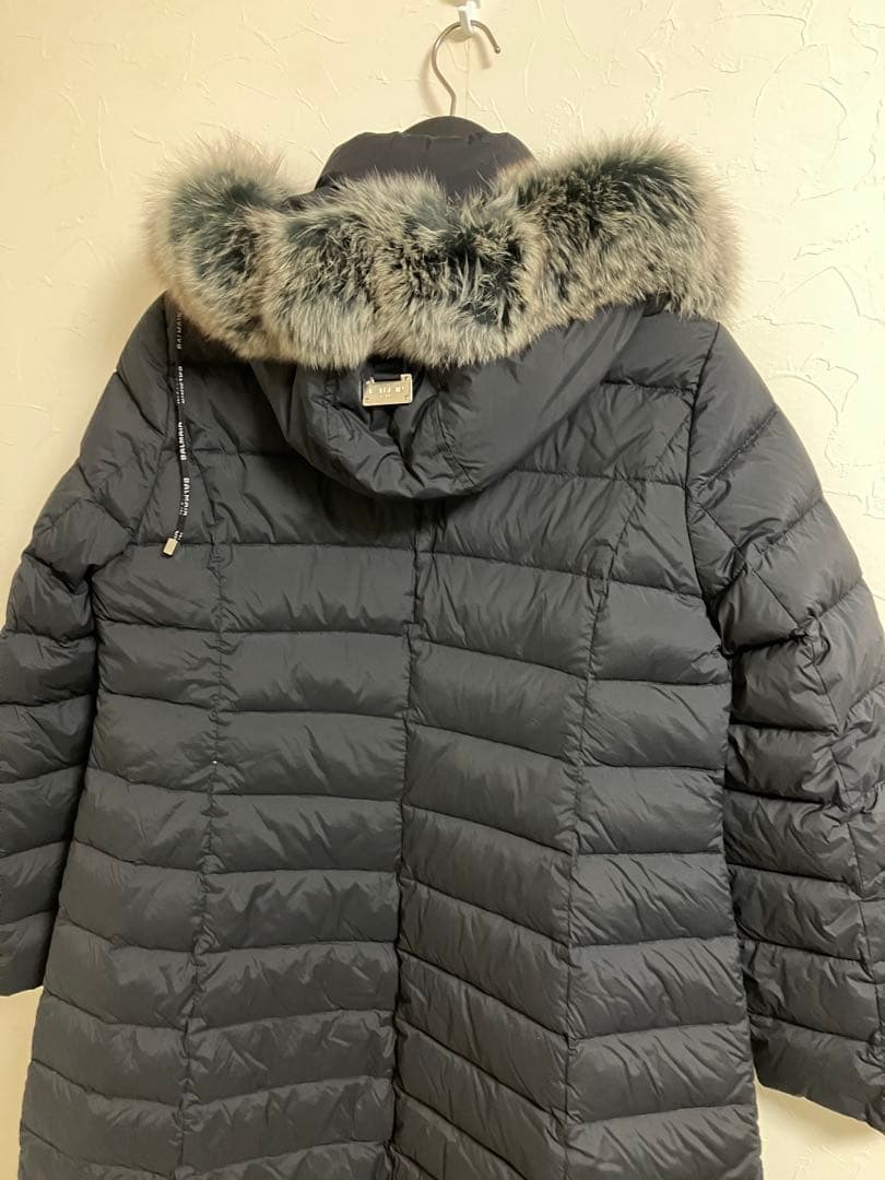 美品 BALMAIN バルマン ダウン コート フォックス ファー 黒 ブラック