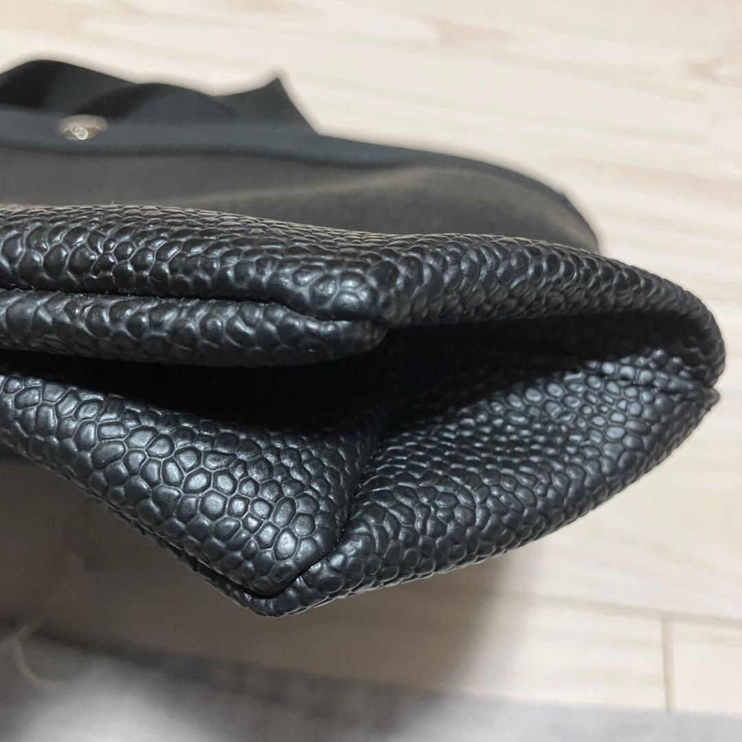 【美品】エルベシャプリエ　704GP トープ　ノワール　黒　Mサイズ　スクエア