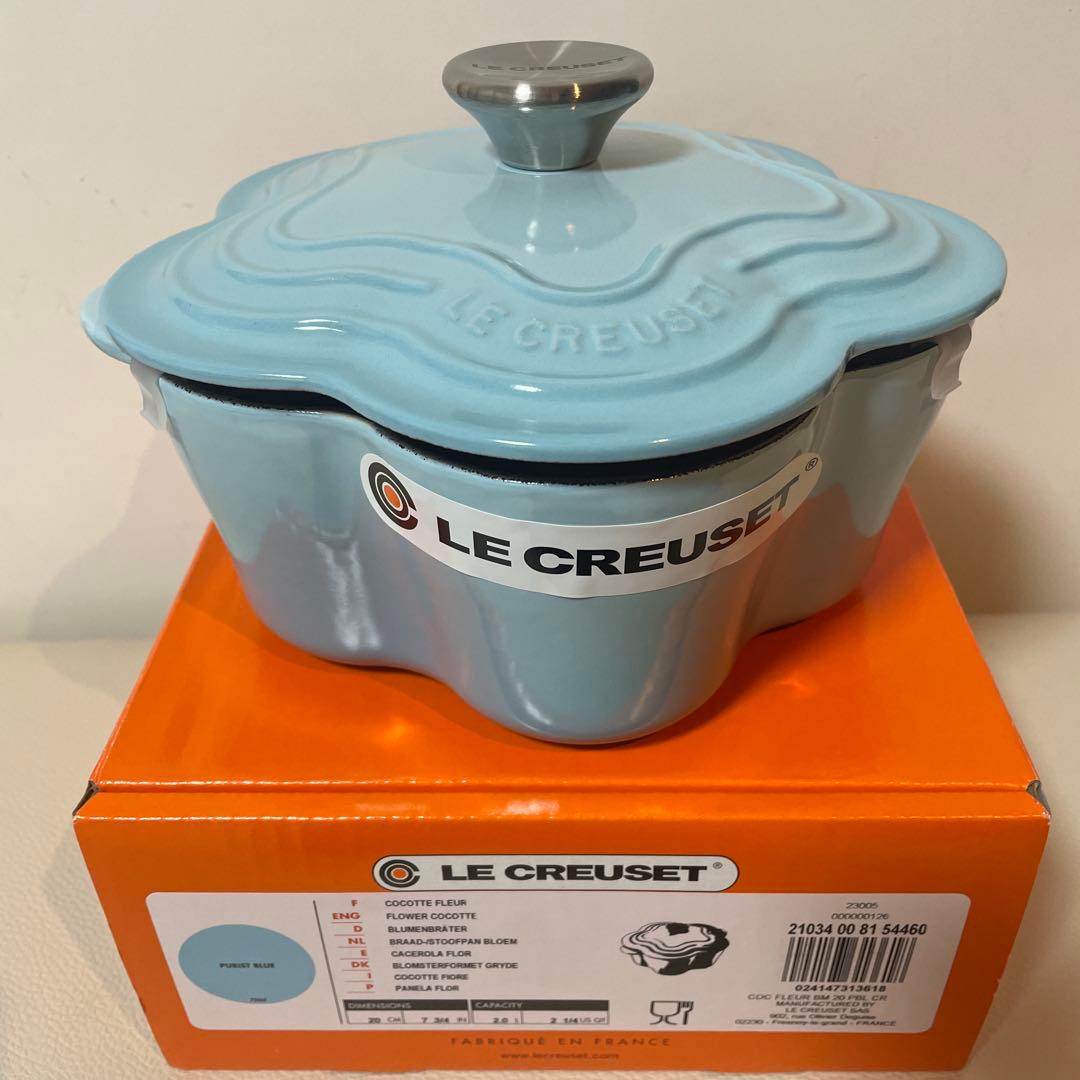 《新品》Le Creuset ココット・フルール ビリストブルー