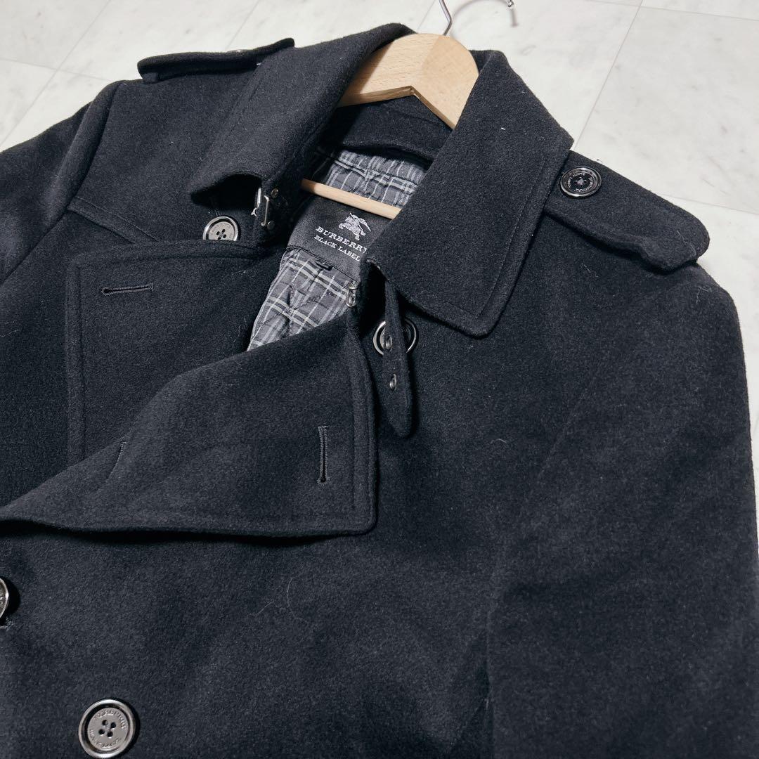 BURBERRY BLACK LABEL カシミヤ混　トレンチコート銀ボタン L