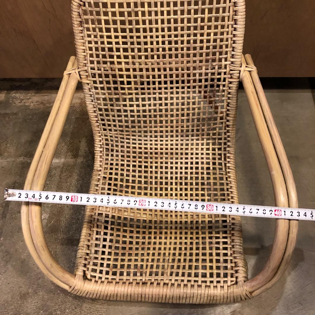 【ラタン】アーム付き　ロッキングチェア　ラタン家具　ラタン椅子　ヴィンテージ