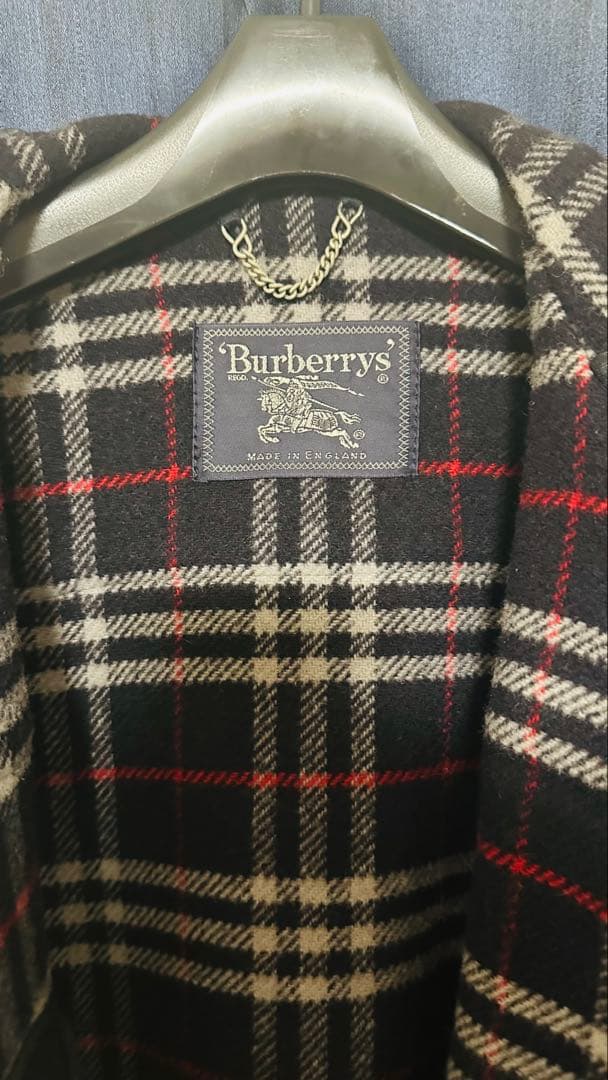 【英国製】バーバリー 最上級ライン 裏地ノバチェック柄 ダッフルコート