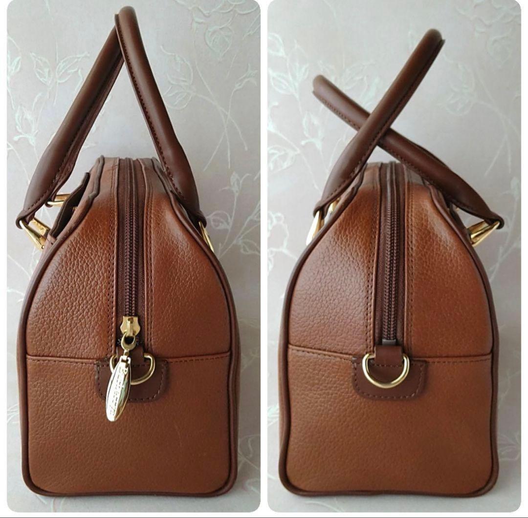 値下げ☆バーバリーミニボストンバッグ ショルダー ノバチェック レザー ブラウン