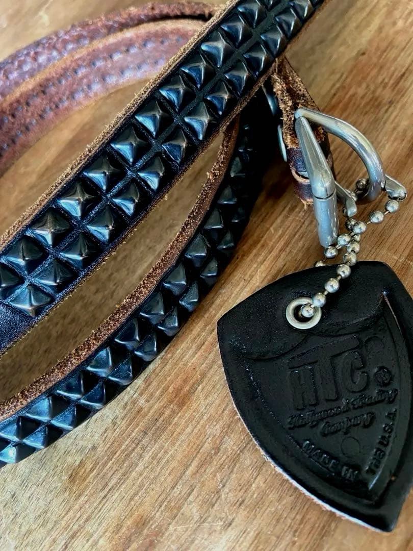 HTC 2Line 0.75インチ ベルト ブラックレザーxブラックスタッズ