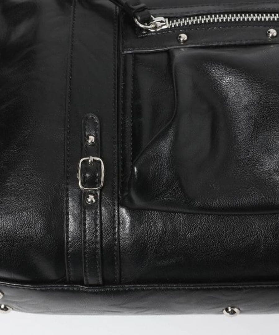 JEANASIS アンティークフェイクレザーボストン ブラック