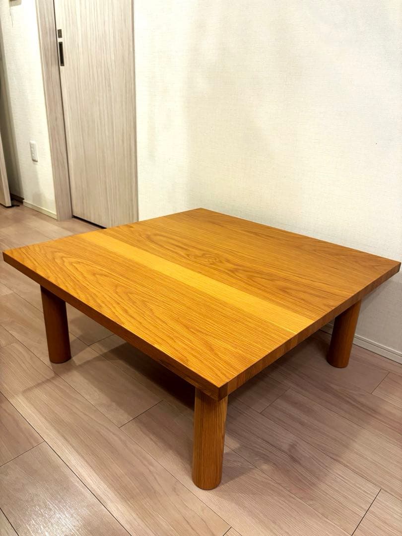 無印良品　板と脚でできた木製テーブル オーク材80×80