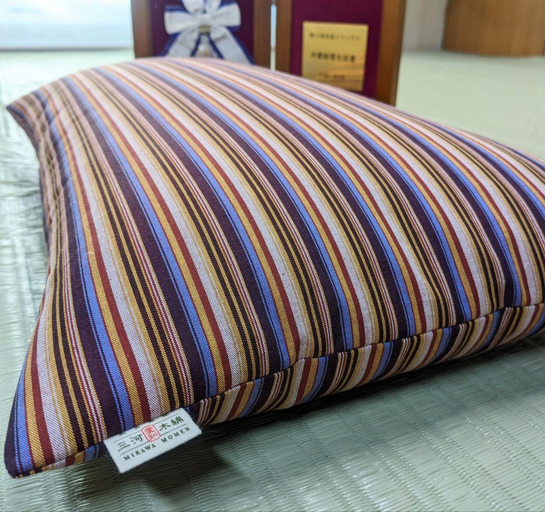 三河木綿シルク綿巻そば殻枕(内閣総理大臣賞受賞)☆天然素材☆高さ調整可能!