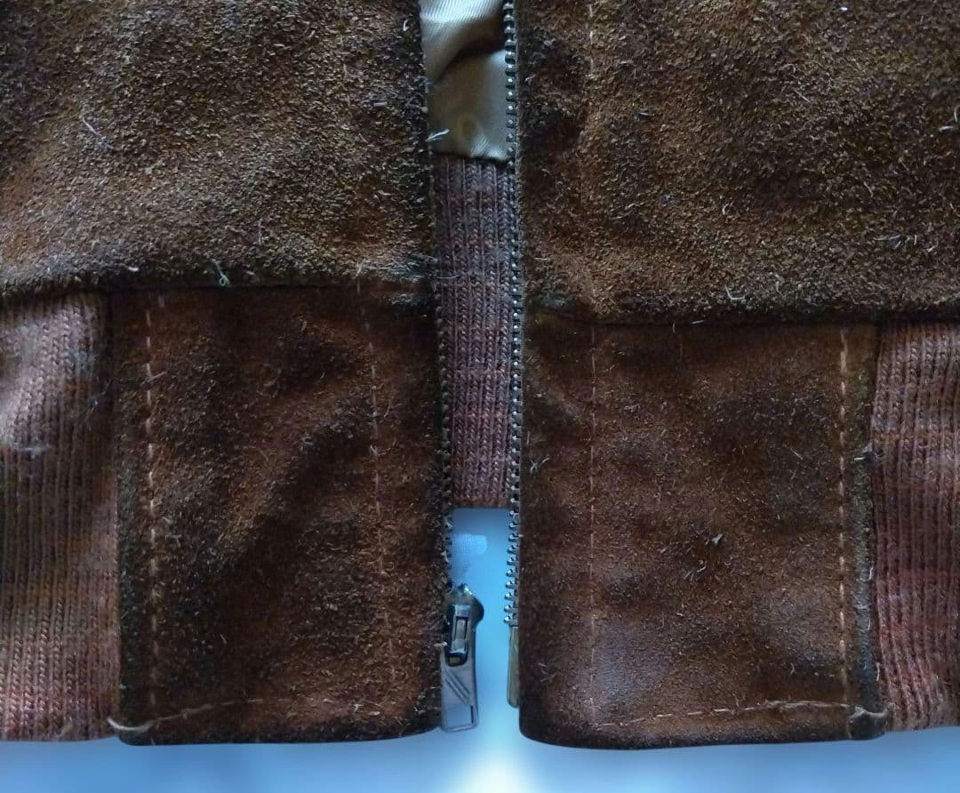 ショット　ブラウン スエード ボンバージャケット 40