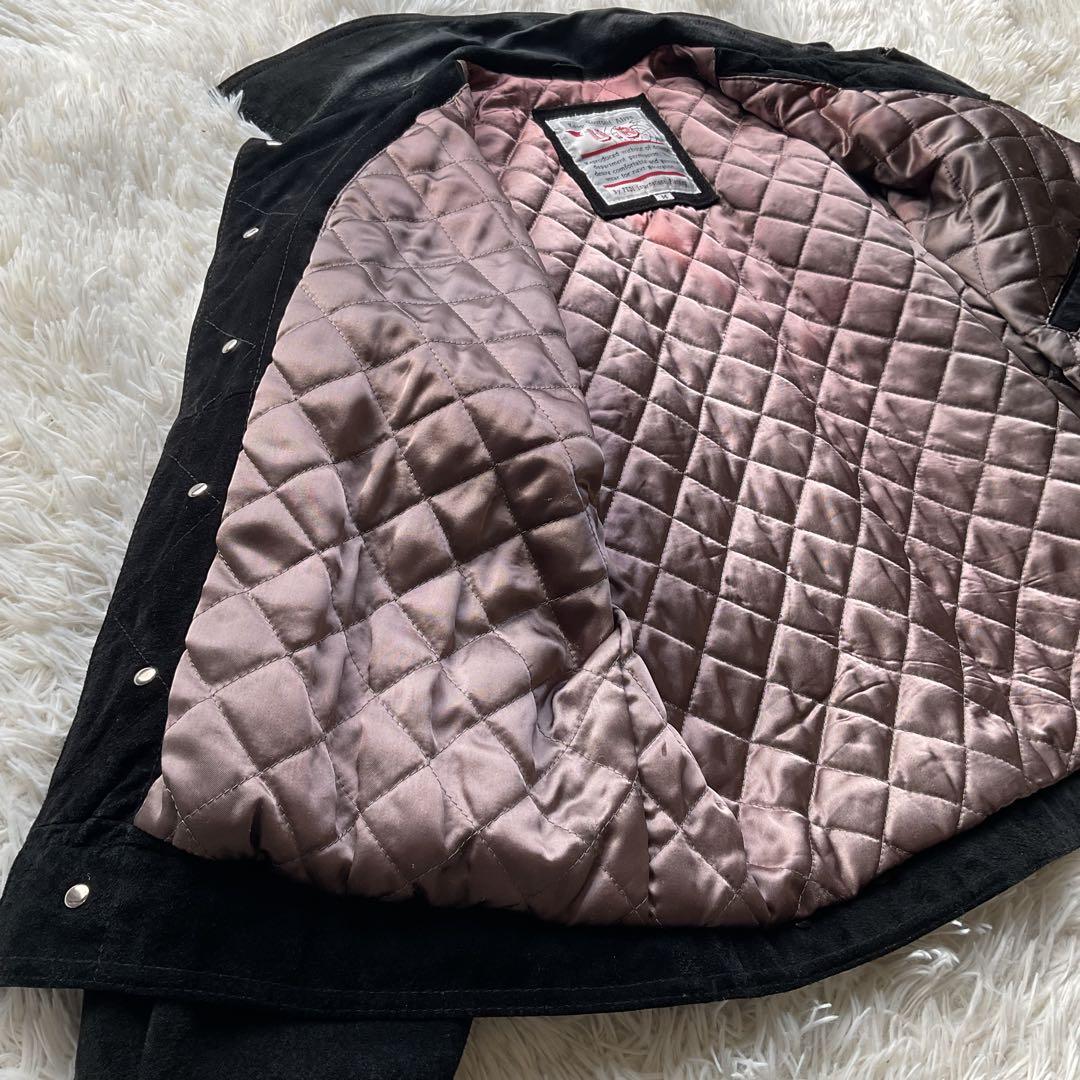 90's✨レザートラッカージャケット　3rd 豚革　黒　スエード　M キムタク