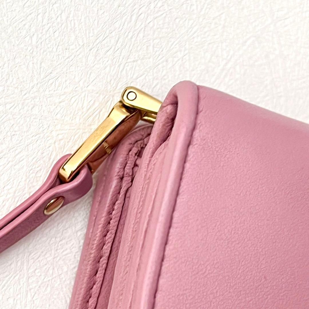 miu miu マテラッセ 三つ折り財布 ミニウォレット ピンク 0202-④