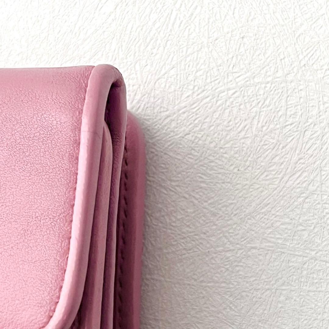 miu miu マテラッセ 三つ折り財布 ミニウォレット ピンク 0202-④