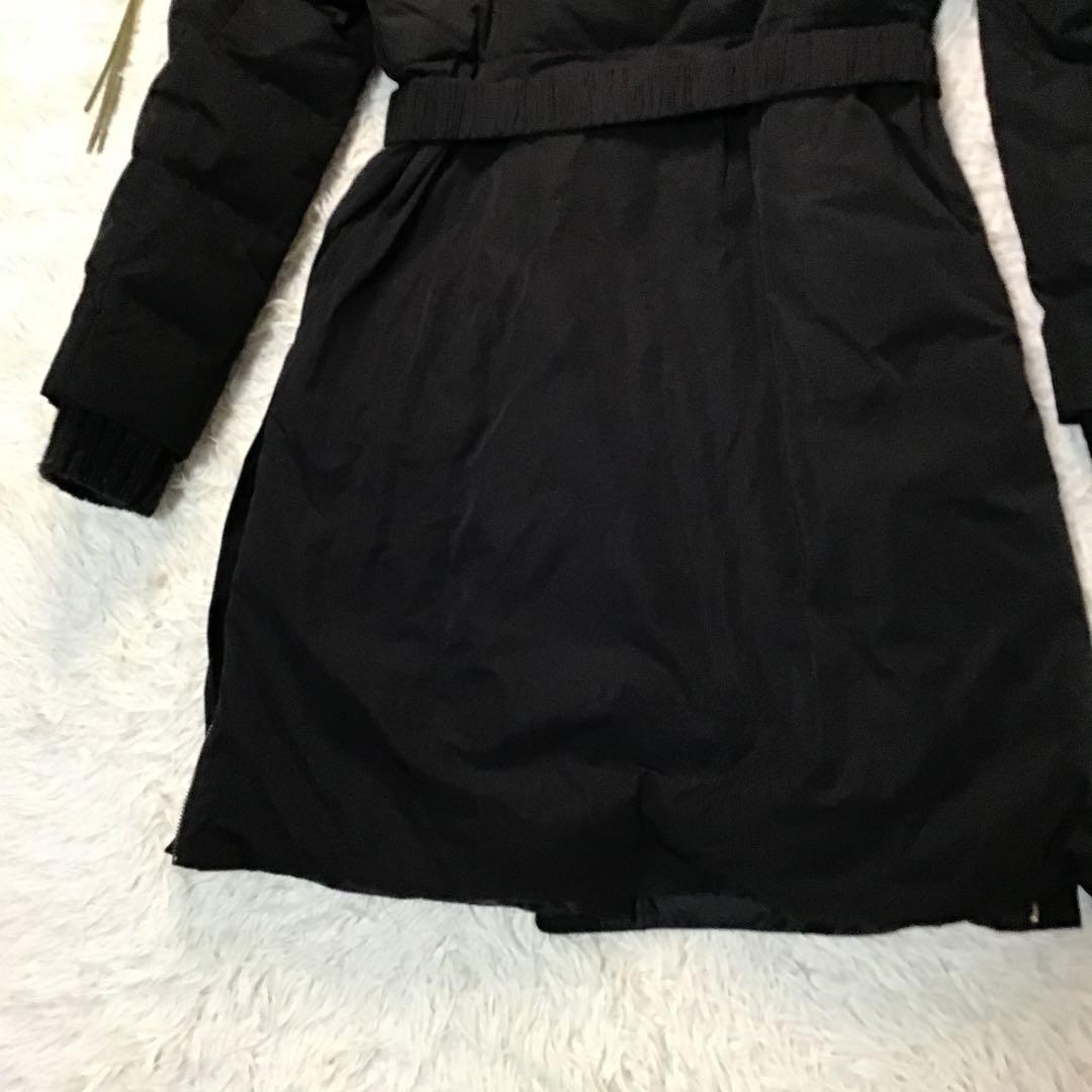 美品【Max&Co】 ダウンジャケット 黒 フード取り外し ベルト M～L相当