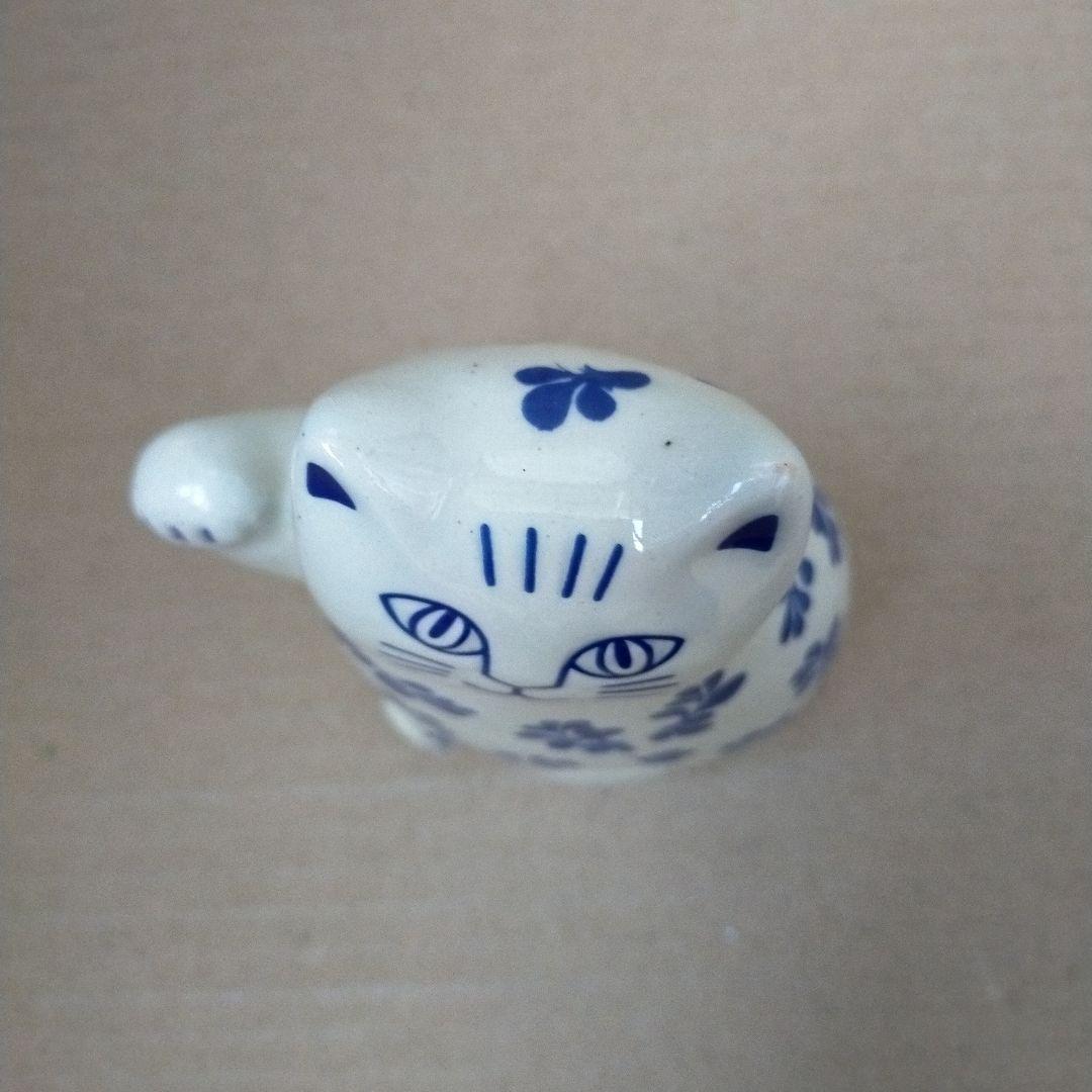 リサラーソン まねくねこ 大 ブルー 陶器 まねくねこのこ