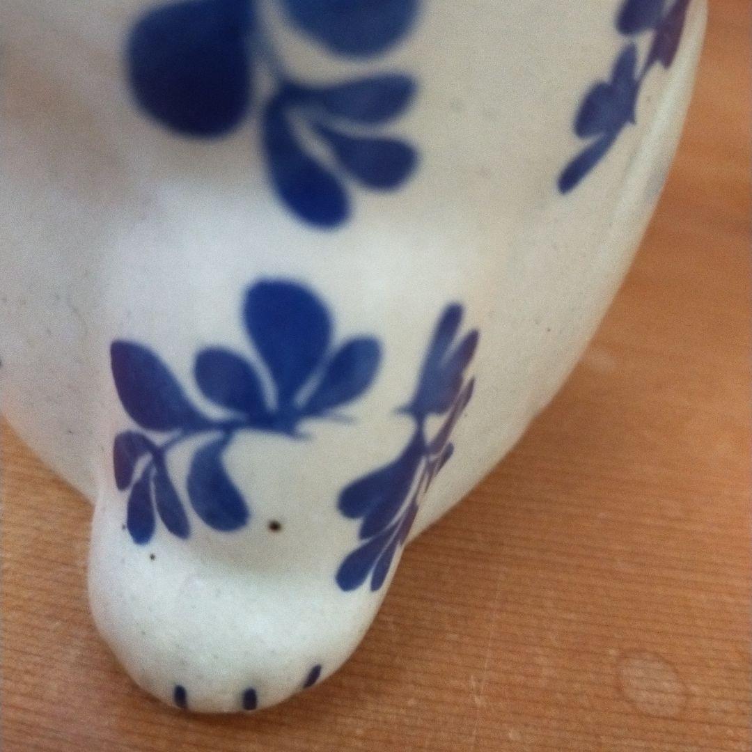 リサラーソン まねくねこ 大 ブルー 陶器 まねくねこのこ