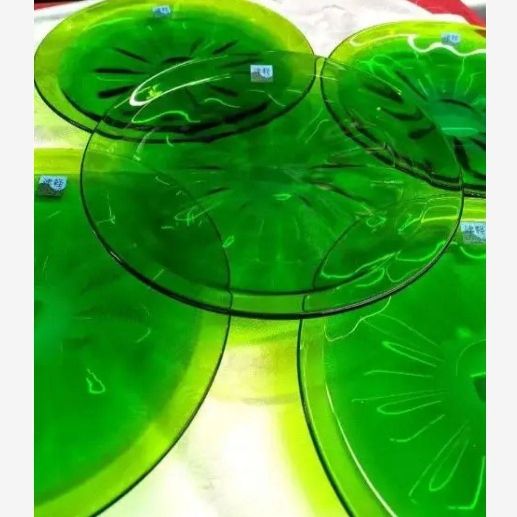 【５枚組】津軽びいどろ 大皿 ガラスプレート　前菜皿　サラダ皿