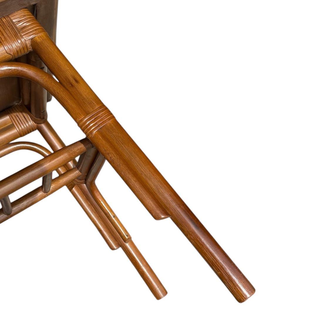 HR699 【木目が美しい】コスガ　kosuga コーヒーテーブル　籐　ラタン