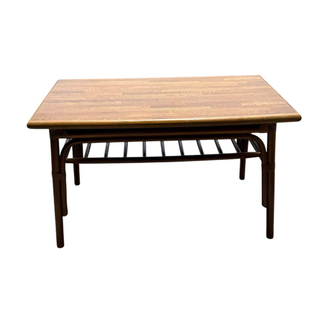 HR699 【木目が美しい】コスガ　kosuga コーヒーテーブル　籐　ラタン