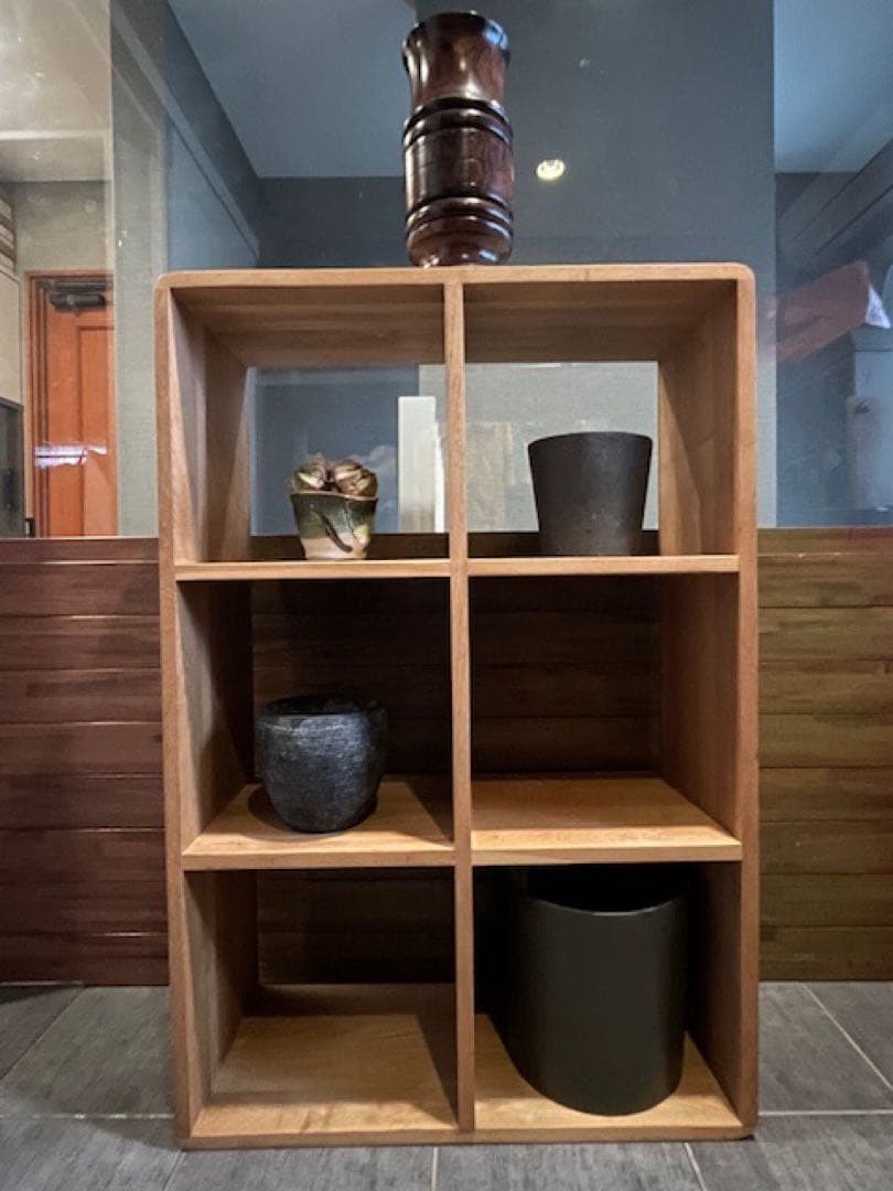 ma　ナラ/オーク無垢材 オープンブックシェルフ飾り棚 ほぞ組差し込み構造