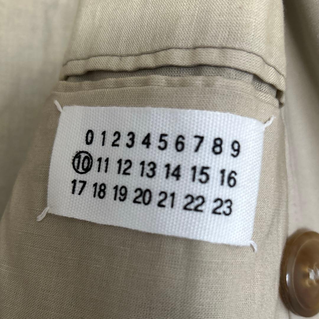 マルタンマルジェラ　メンズトレンチコート　スプリングコート　ベージュ　比翼仕立