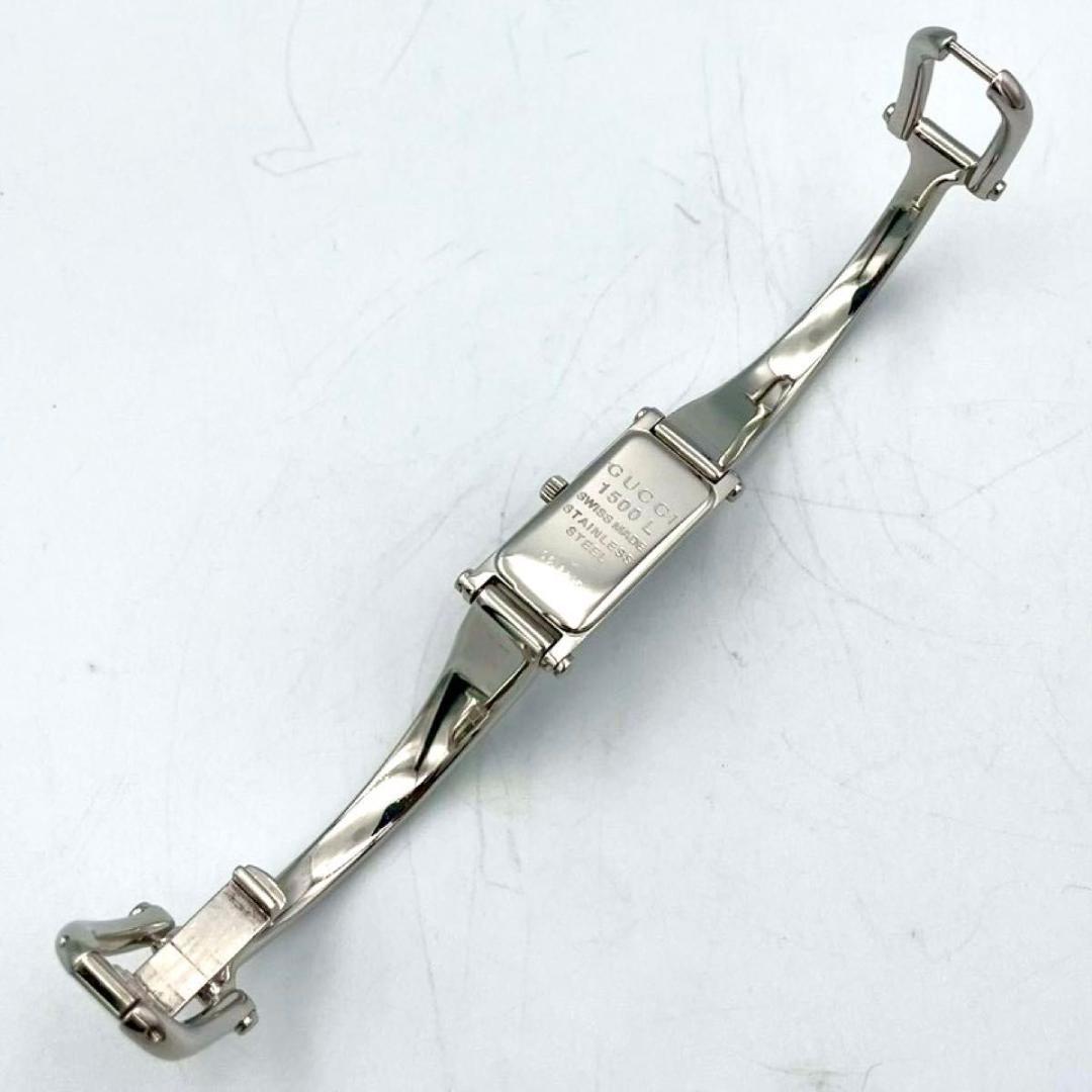 537 新品電池 グッチ 1500L 腕時計 クオーツ スクエア ブラック文字盤