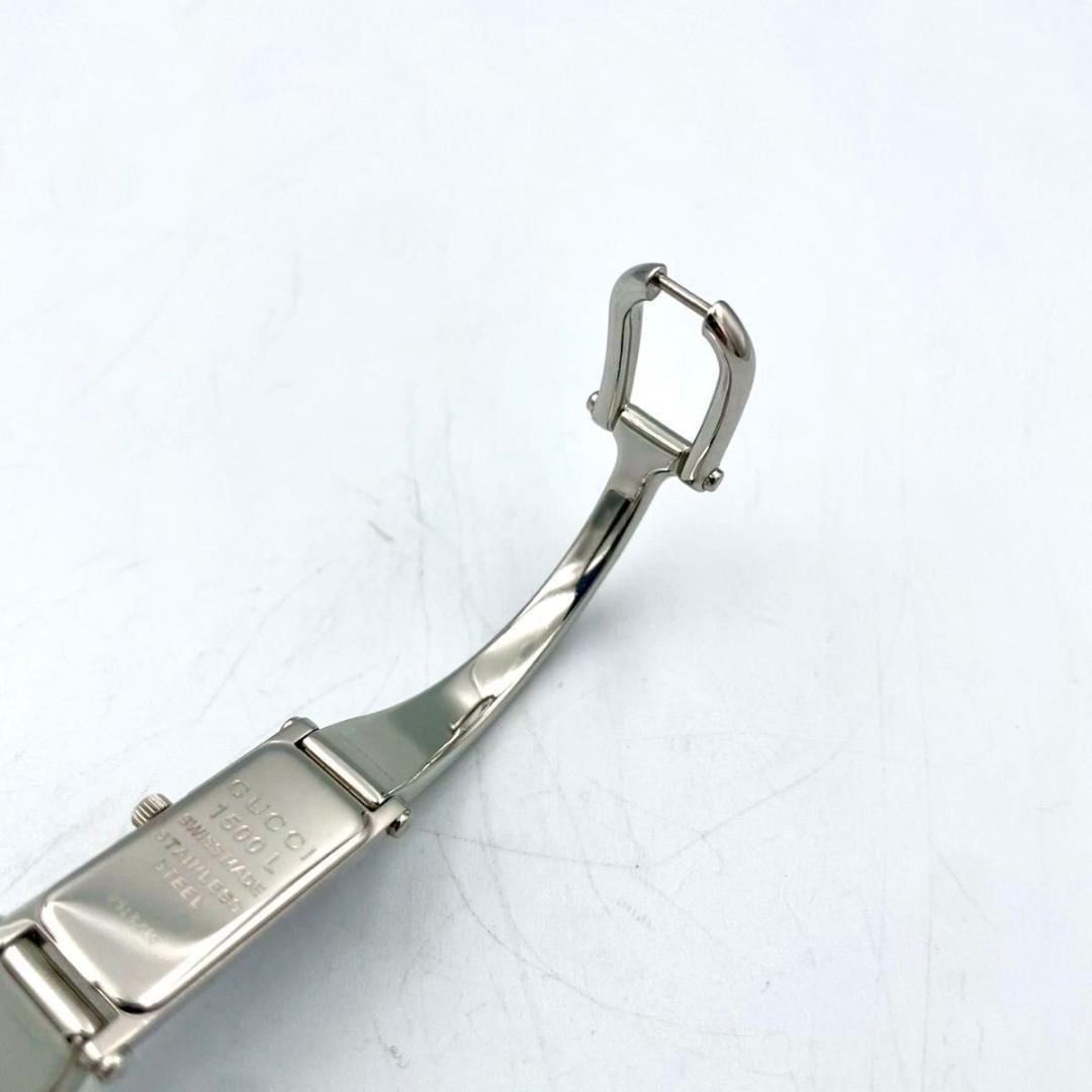 537 新品電池 グッチ 1500L 腕時計 クオーツ スクエア ブラック文字盤