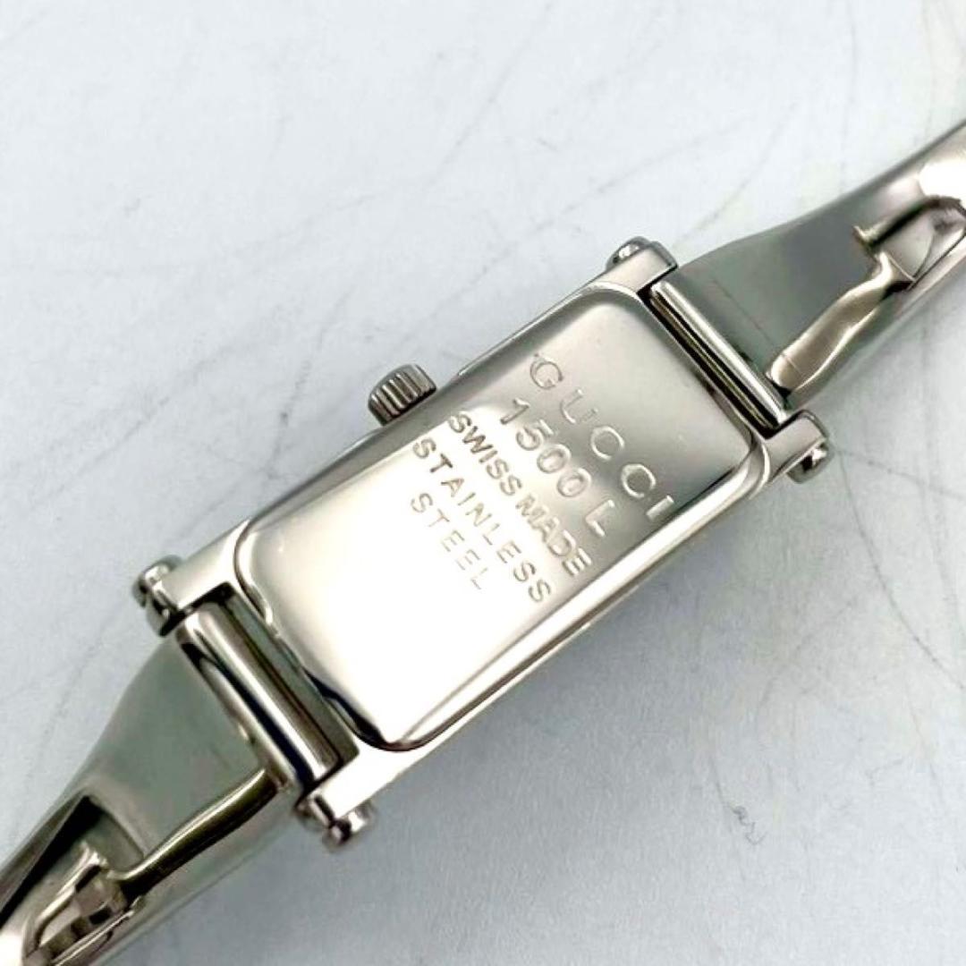 537 新品電池 グッチ 1500L 腕時計 クオーツ スクエア ブラック文字盤