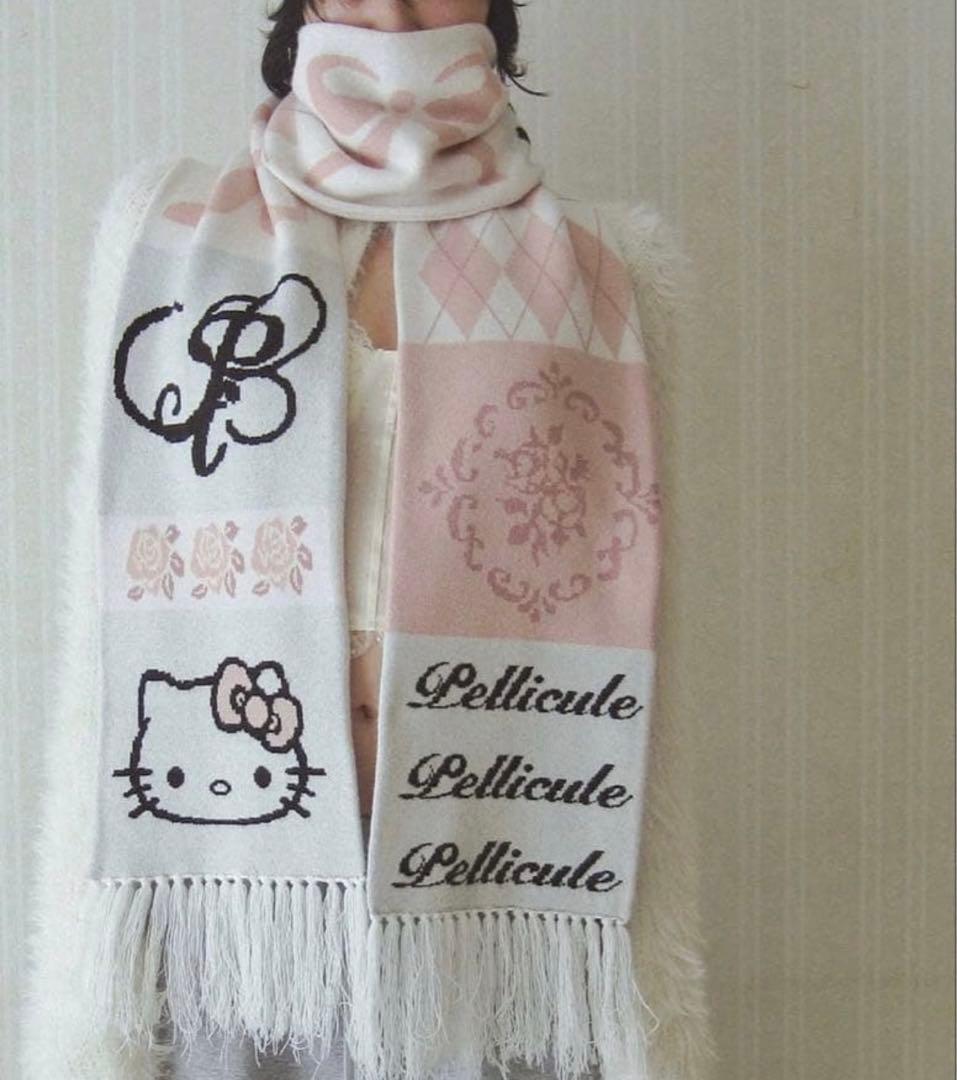 PELLICULE ハローキティ hug knitmuffler ピンク
