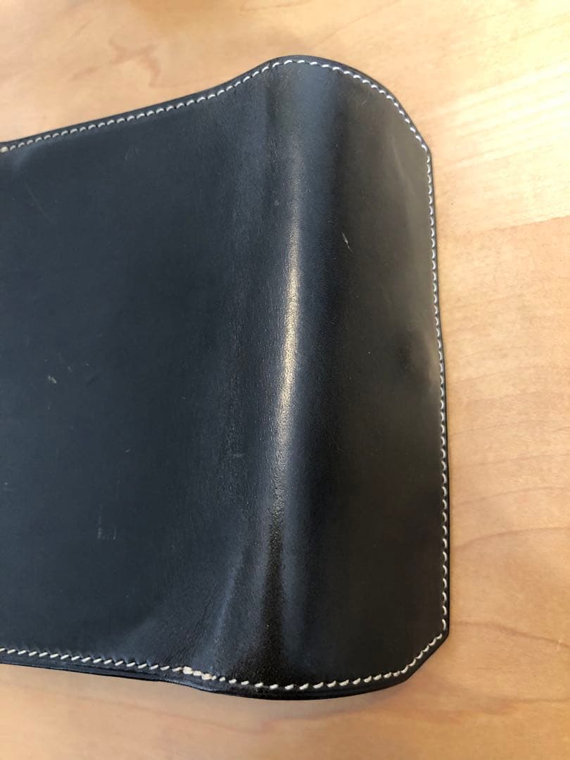 万双　ブライドルレザー　三つ折り財布