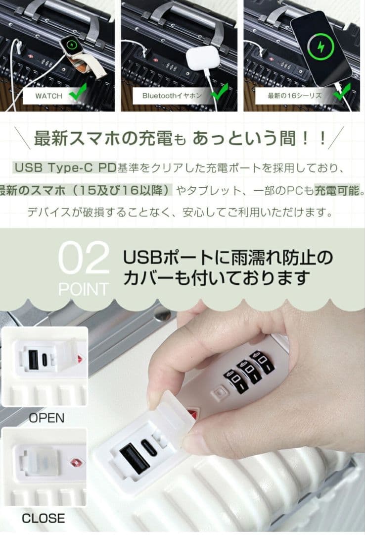 SKYFLY 魔法小屋　多機能スーツケース　キャリーケース　Sサイズ　白