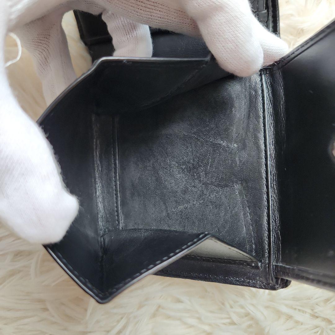 【希少】訳あり　ロエベ　LOEWE アナグラム　二つ折り財布　レザー ブラック
