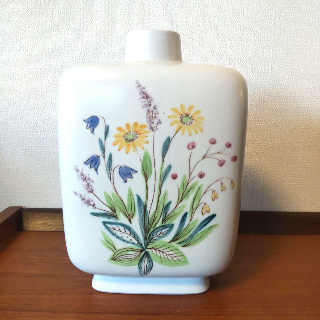 希少 ロールストランド フラワーベース「野に咲く花」 花瓶 ファイアンス