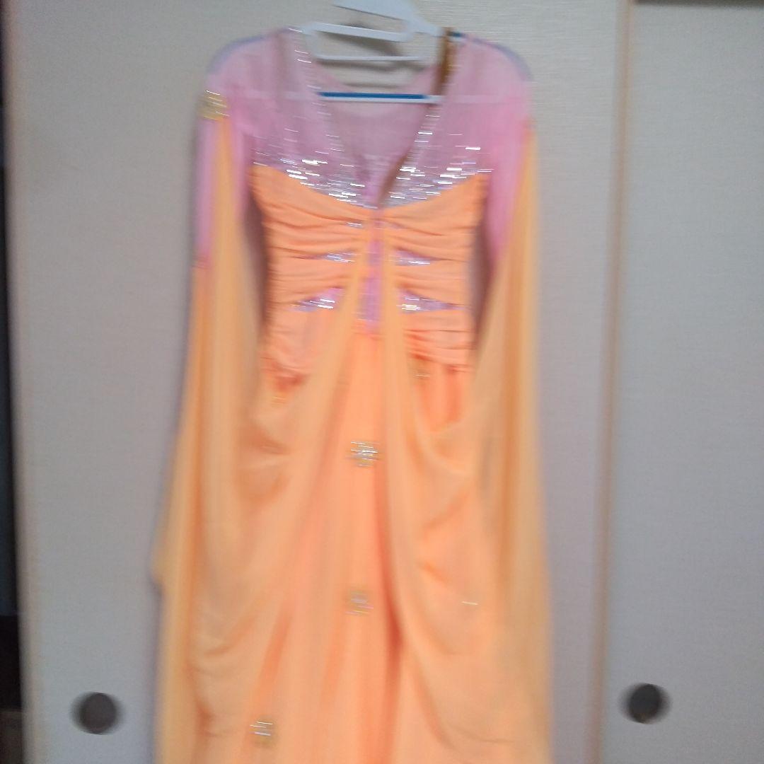 オレンジ色社交ダンスドレス