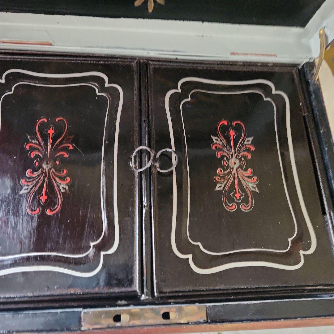 昭和レトロ手提げ金庫　リメイク 金庫でもアクセサリー入れでも<売り切り激安出品>